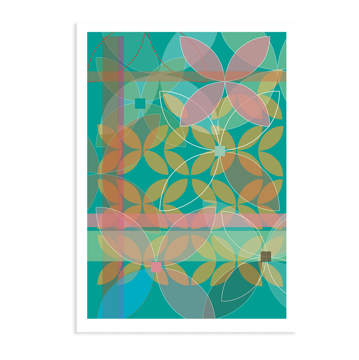 Mid Century Art Print | Petals 5