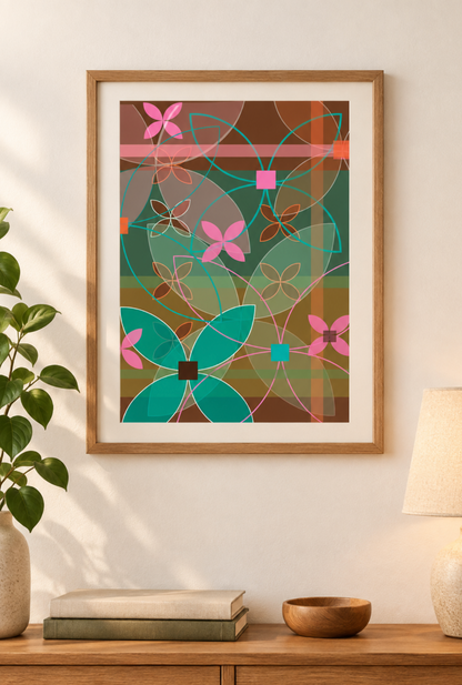 Mid Century Art Print | Petals 3