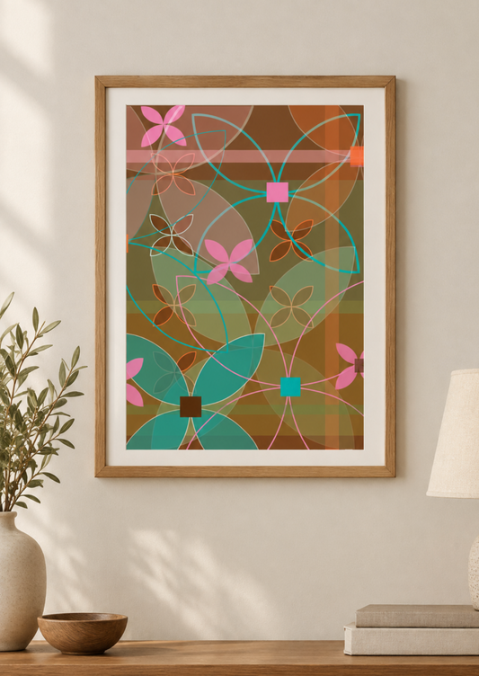 Mid Century Art Print | Petals 4