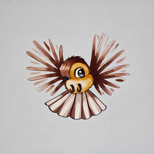 Piwakawaka Fantail Print | Kat Quin