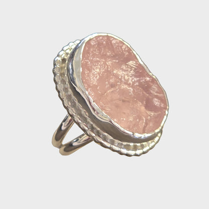 Raw Pink Quartz Ring