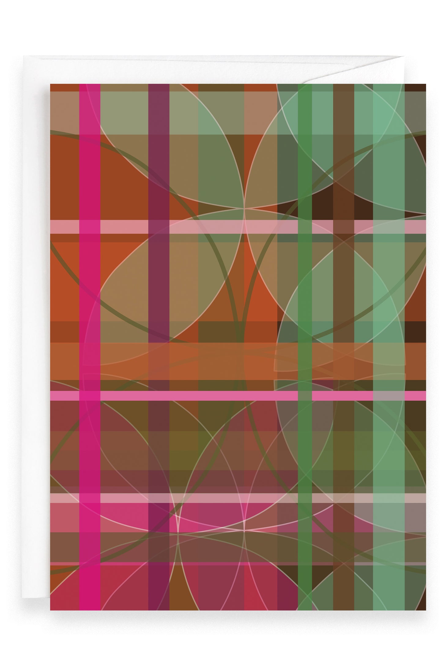 Pink Tartan Flora | Greeting Card
