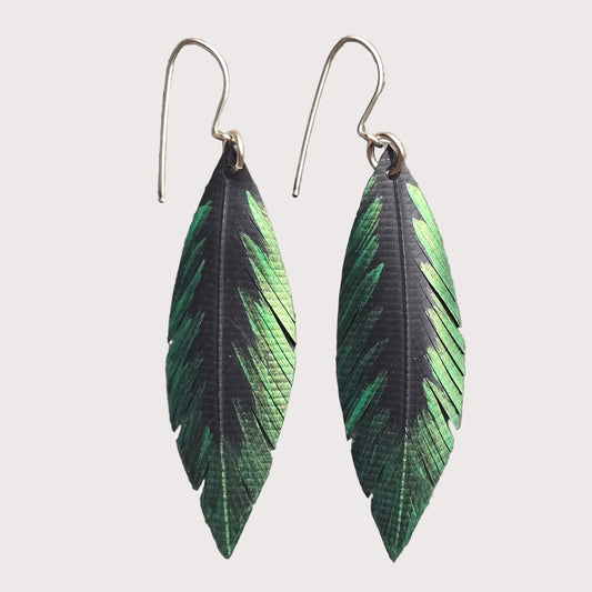 Pique Feather Earrings | Bright Green