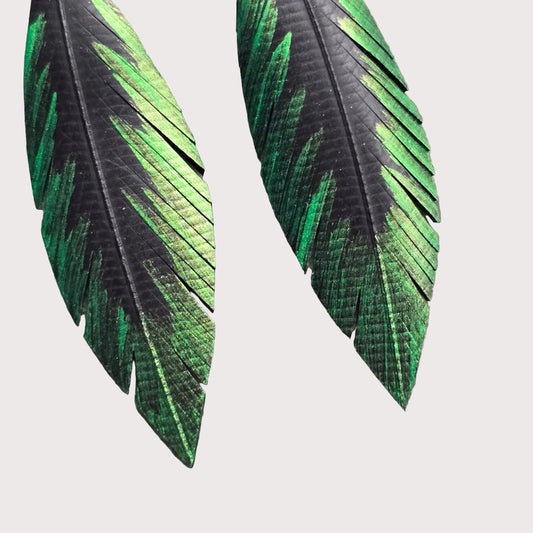 Pique Feather Earrings | Bright Green