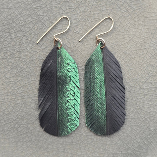 Feather Earrings | Emerald