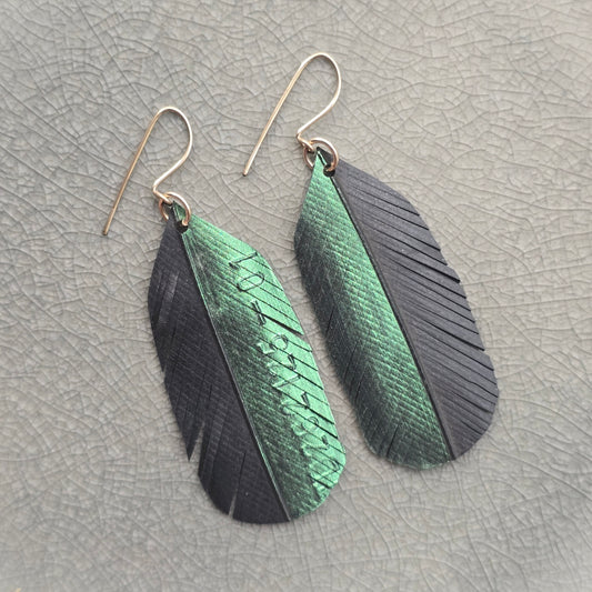 Feather Earrings | Emerald