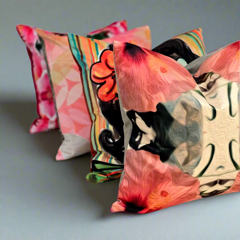Retro Hibiscus | Velvet Cushion