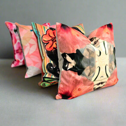 Retro Hibiscus | Velvet Cushion
