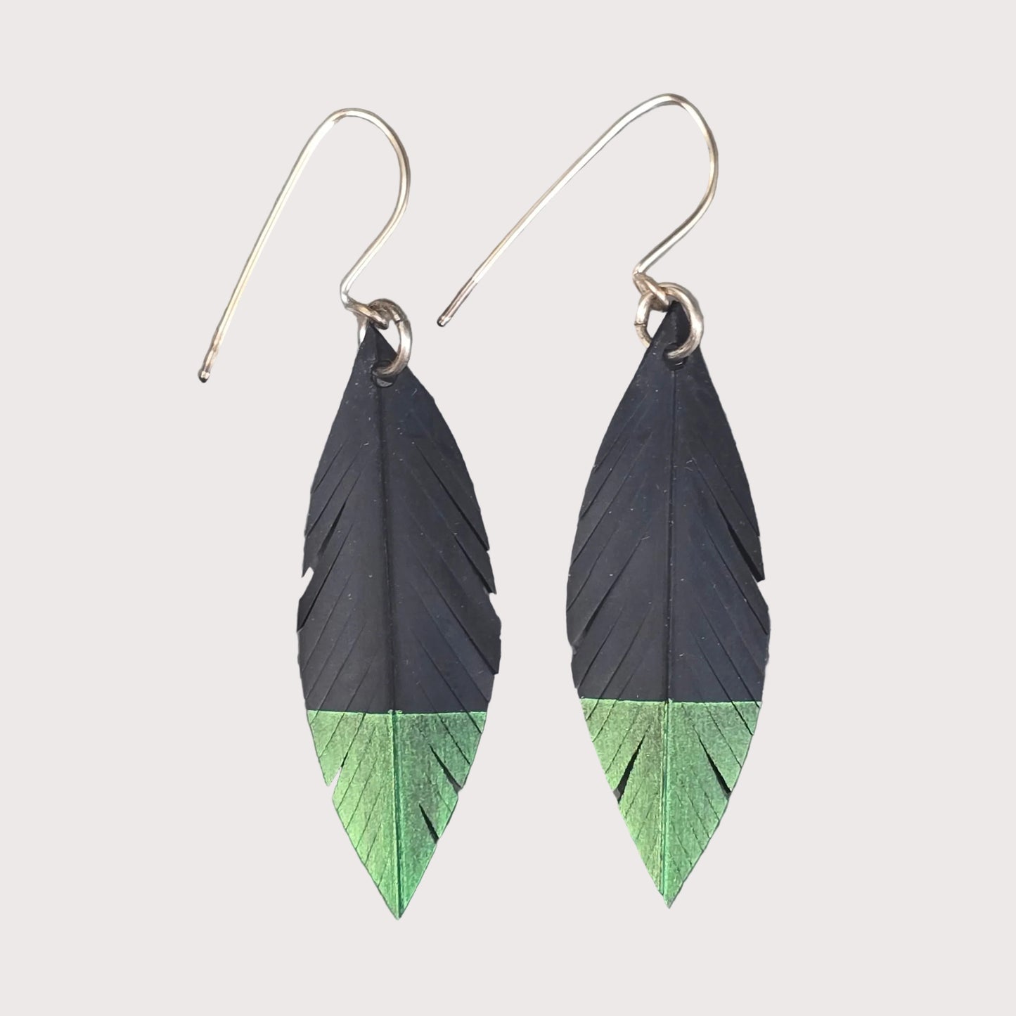 Robin Feather Earrings | Bright Green Tip