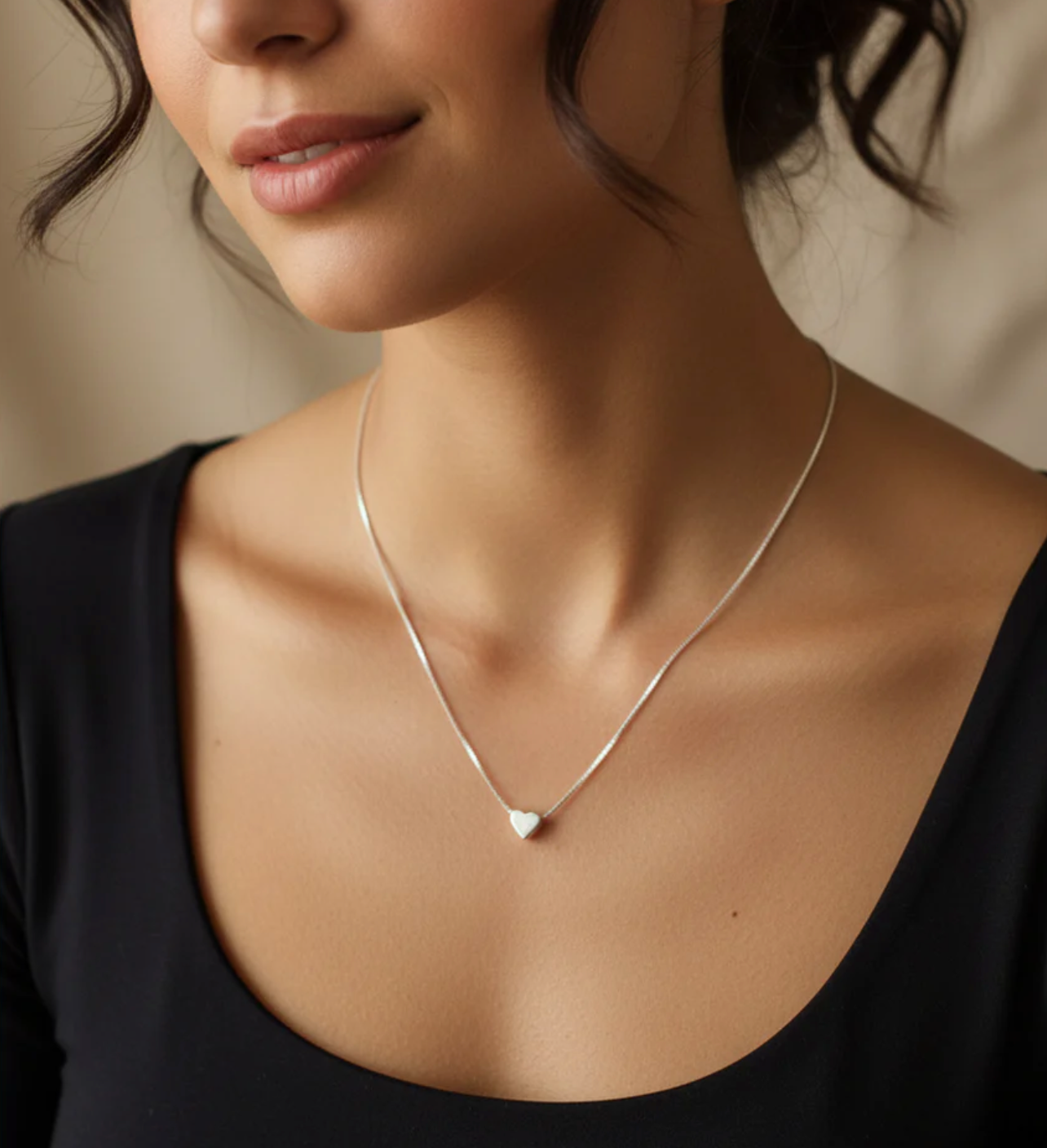 Solo Heart Necklace | Silver