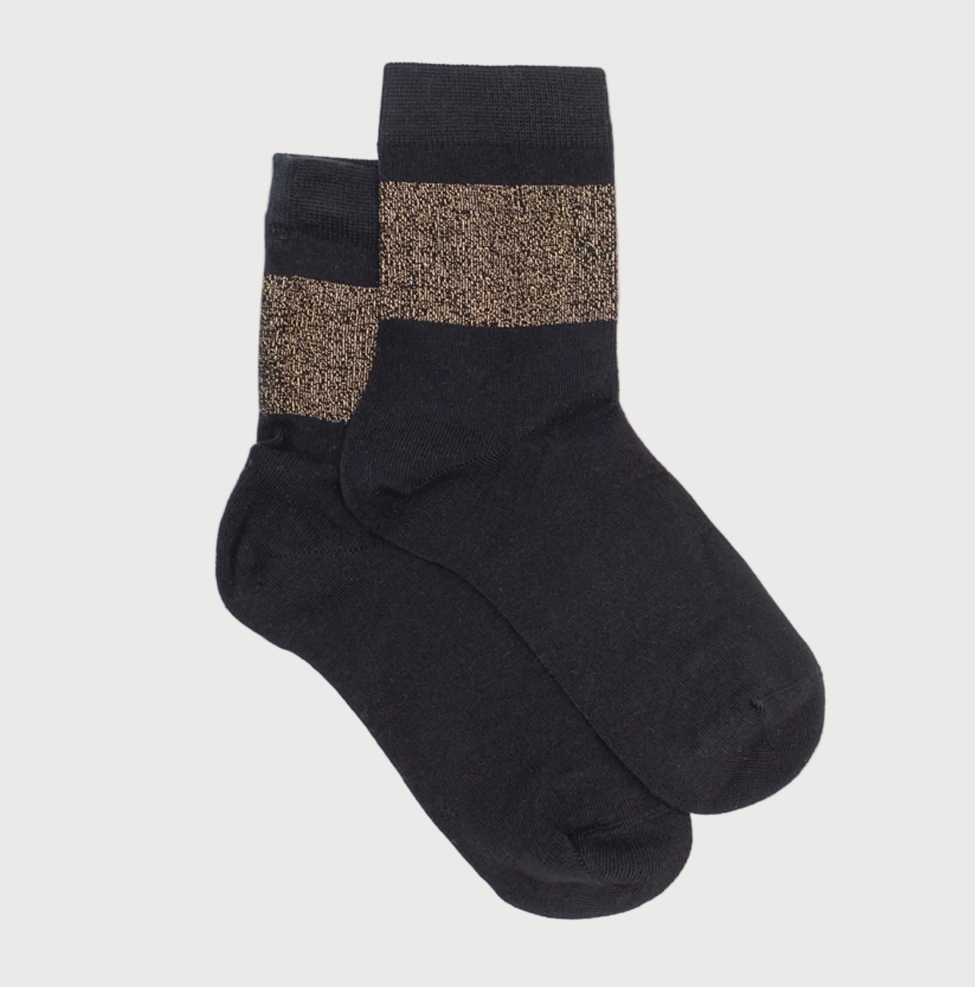 Gold Lurex + Black  Socks
