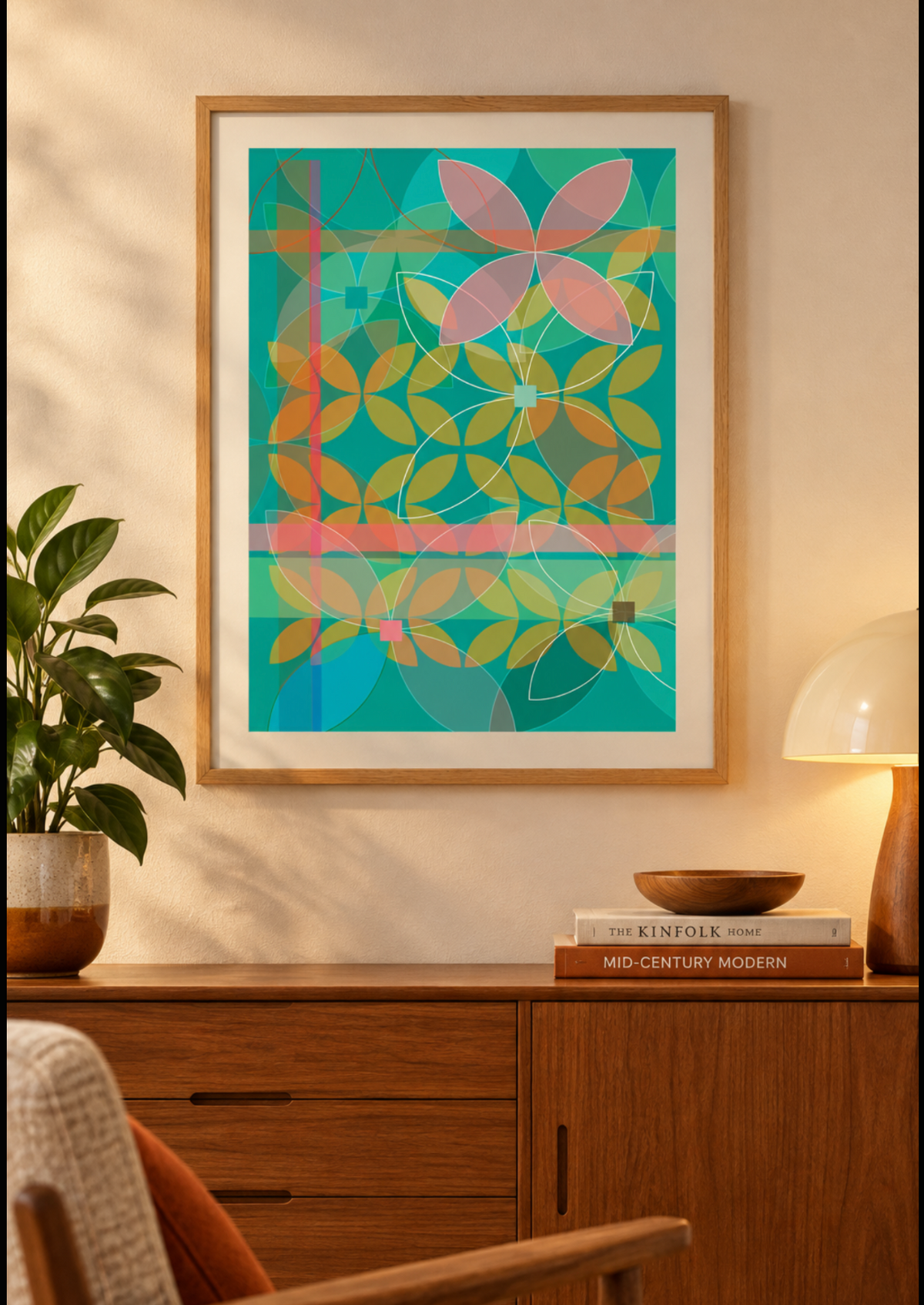 Mid Century Art Print | Petals 5
