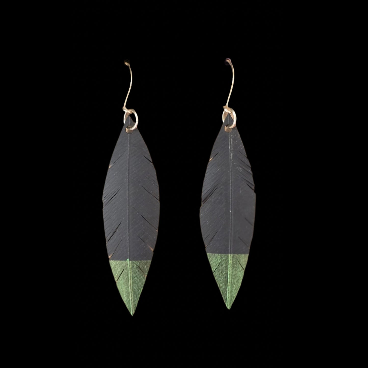 Robin Feather Earrings | Bright Green Tip