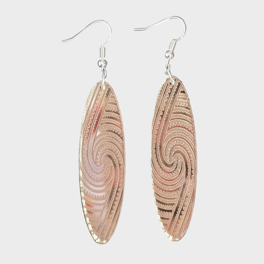 Pacifica Oval | Rose Gold Mirror Earrings