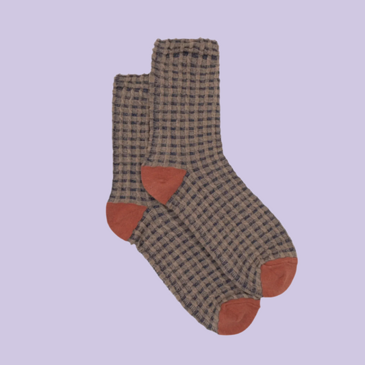 Textured Grid Socks