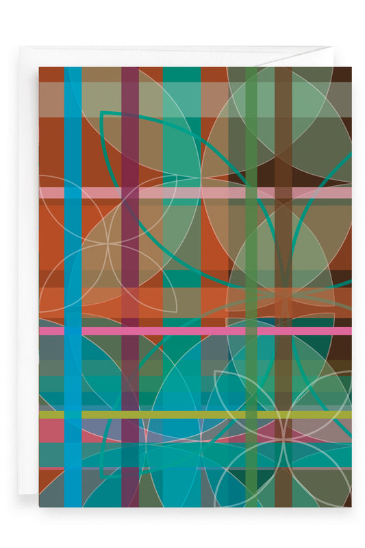 Blue Tartan Flora | Greeting Card