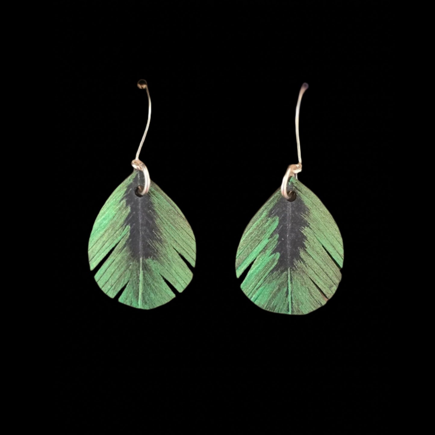 Teardrop Feather Earrings | Bright Green