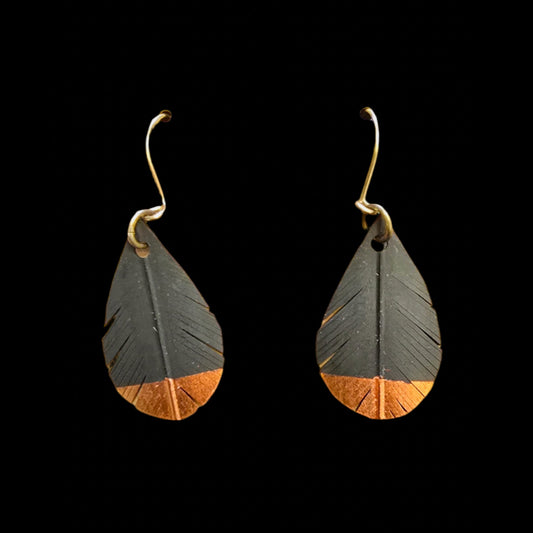 Robin Feather Earrings | Bright Green Tip