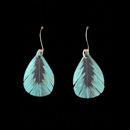 Teardrop Feather Earrings | Turquoise