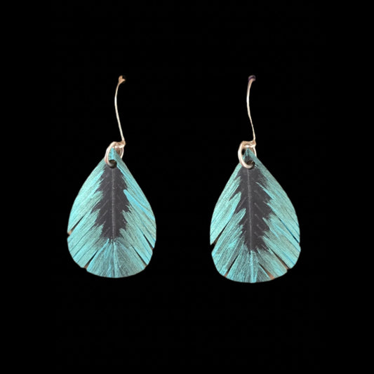 Teardrop Feather Earrings | Turquoise