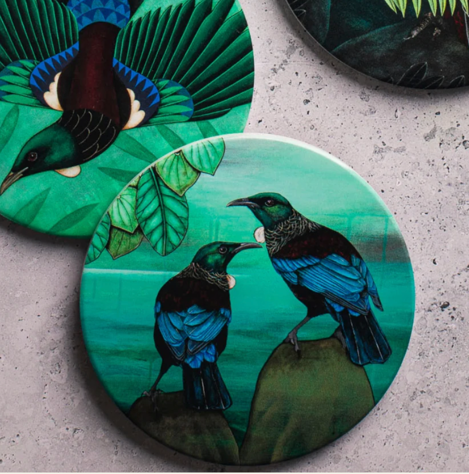 Ceramic Coaster | Tui Birds
