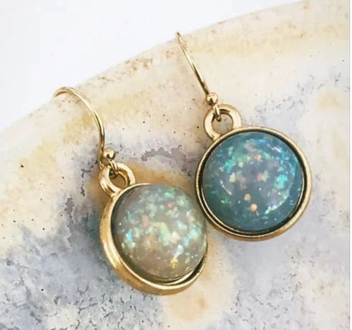 Sphere Resin Droplet Earrings | Moon