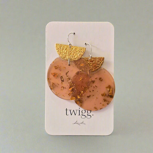 Twigg 
Malo Crescent Gold Fleck Double Earrings