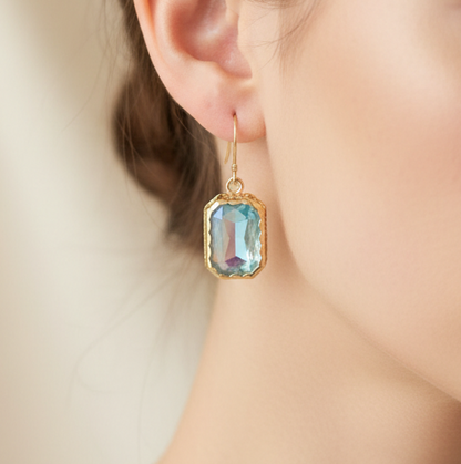 Velum Blue Earrings | Gold Filigree