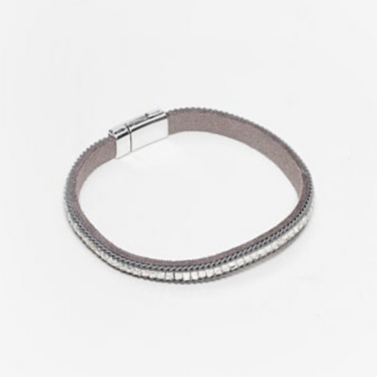 Wrap Bracelet | Single Diamante Grey