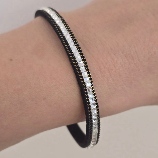 Wrap Bracelet | Single Diamante Black