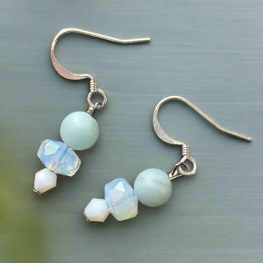 Amazonite + Moonstone Earrings | Set 6
