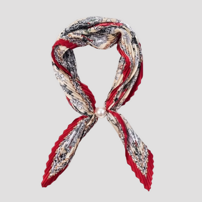 Pleated Pearl Neck Scarf | Rosalie
