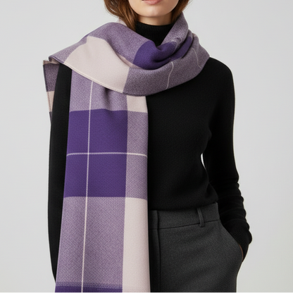 Checked Scarf Lilac