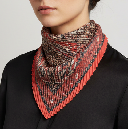 Pleated Neck Scarf | Pastel Paisley