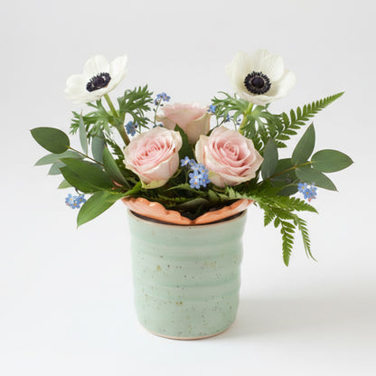 Ceramic Flower Frog  | Orange