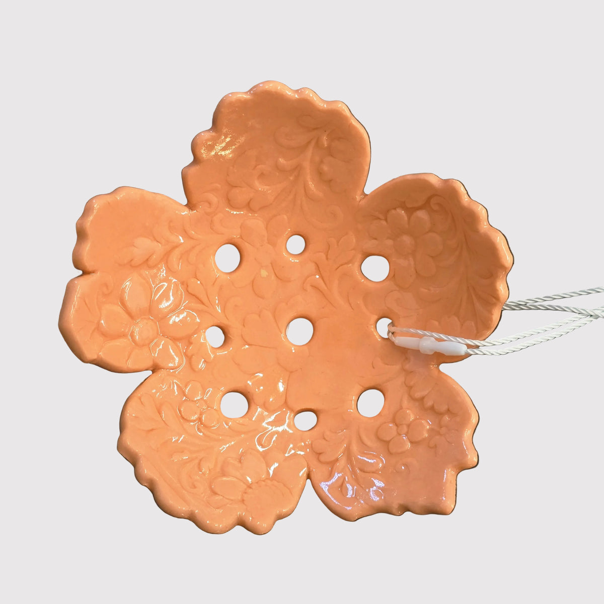Ceramic Flower Frog  | Orange