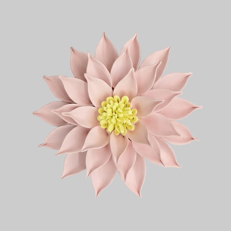Dahlias Ceramic Wall Flower | Blush Pink