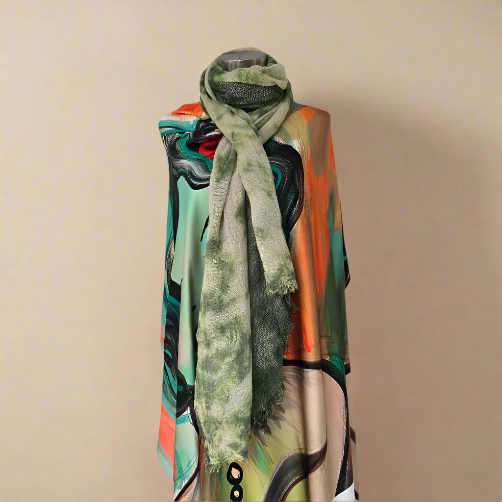 Watercolour Green Scarf