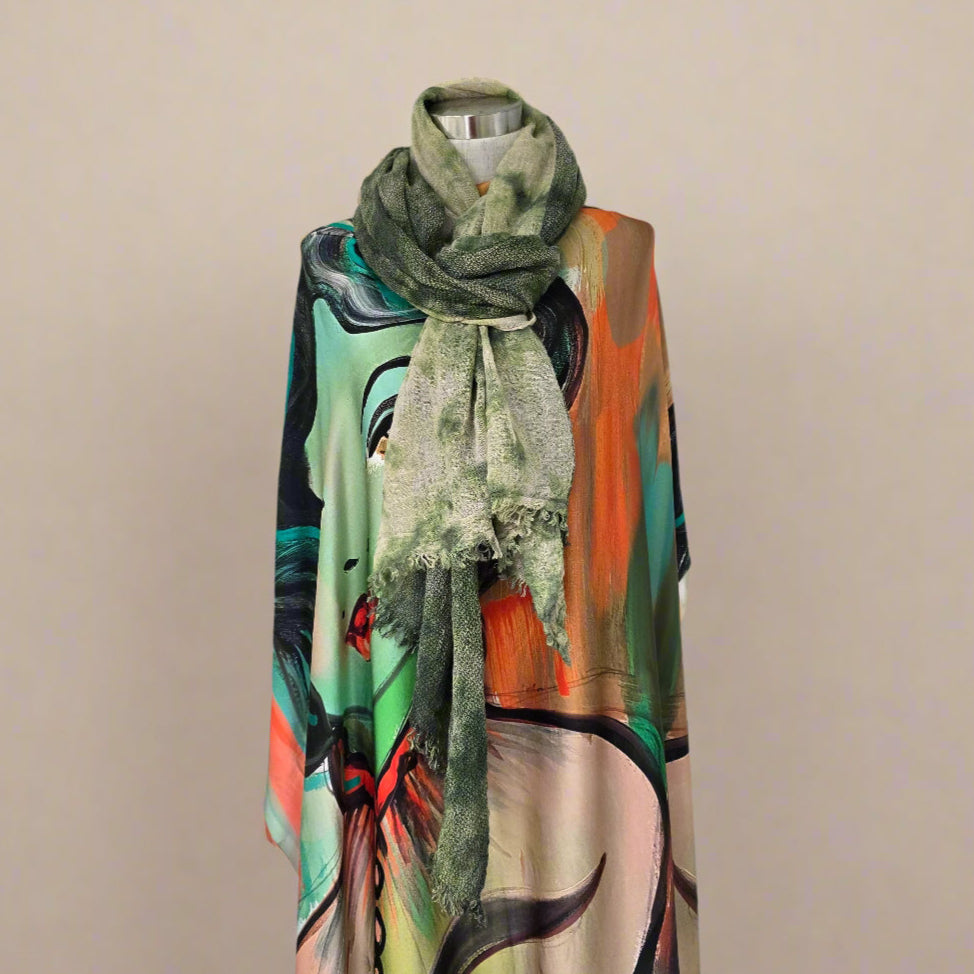 Watercolour Green Scarf
