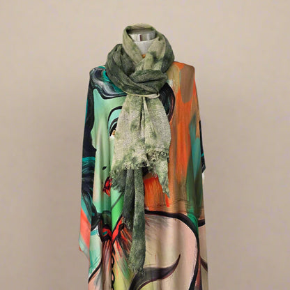 Watercolour Green Scarf