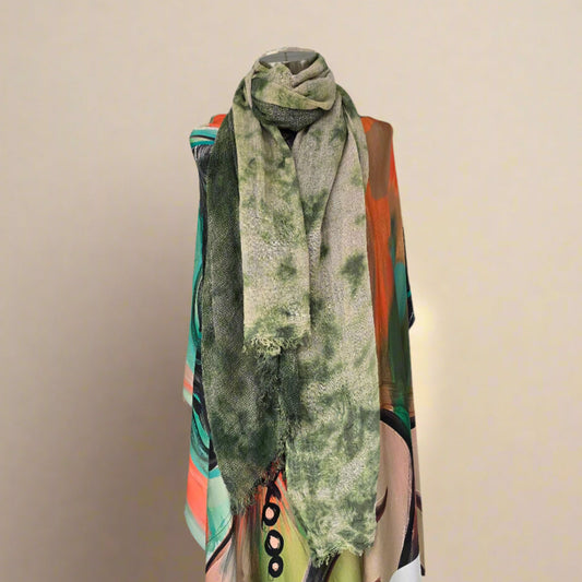 Watercolour Green Scarf