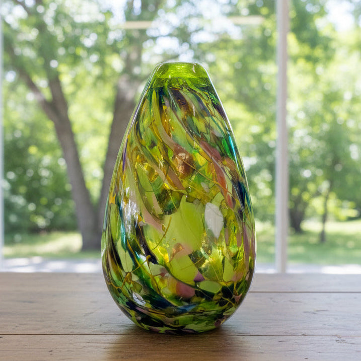 Tear Drop Sculpture | Green Rainbow