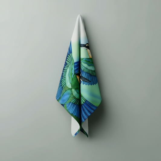 Tea Towel | Sacred Kingfisher in Flight