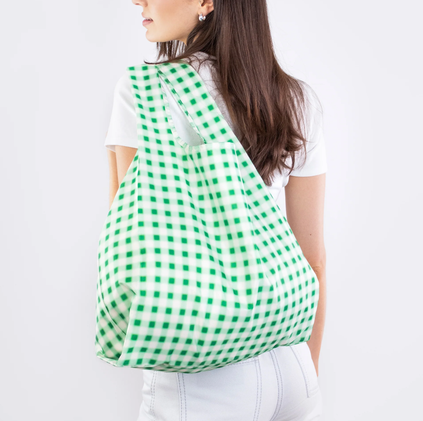 Kind Bag Reusable | Blurred Plaid Green