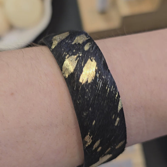 Antler Hide Cuff | Black + Gold Foil eclectic design house
