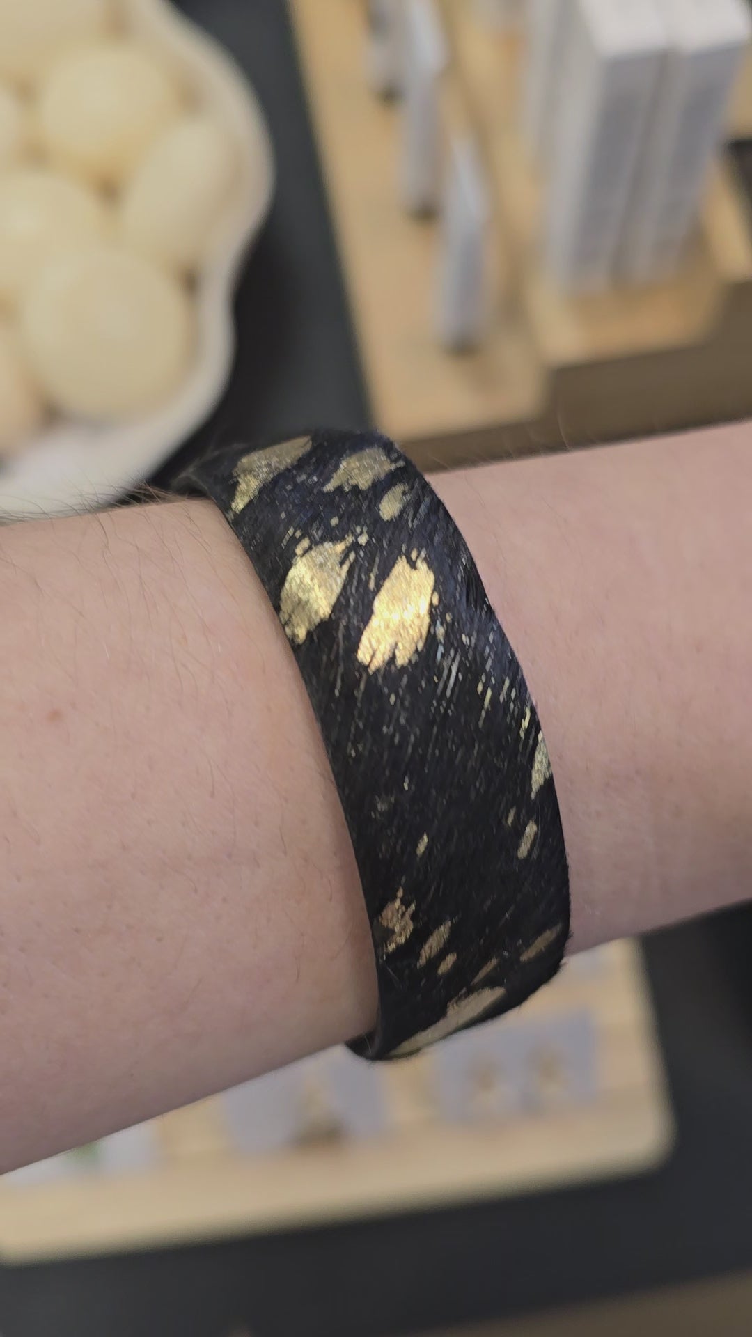 Antler Hide Cuff | Black + Gold Foil eclectic design house