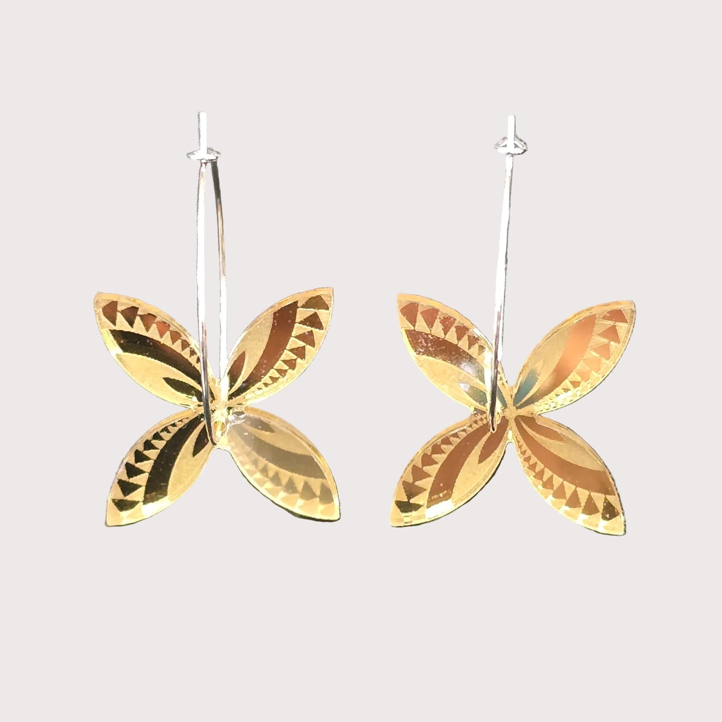 Pacific Flower | Gold Mirror Earrings