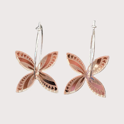 Pacific Flower | Rose Gold Mirror Earrings