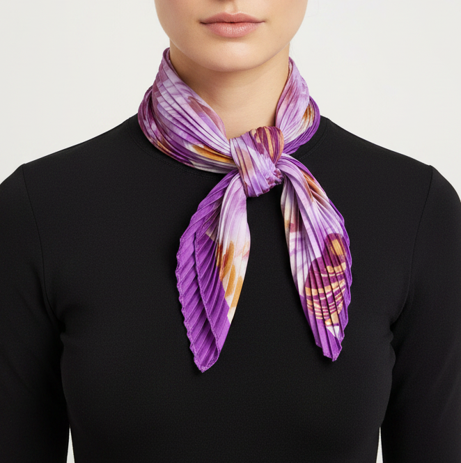 Isabella Pleated Neck Scarf | Orchid