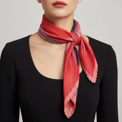 Jacqui Pleated Neck Scarf | Scarlet